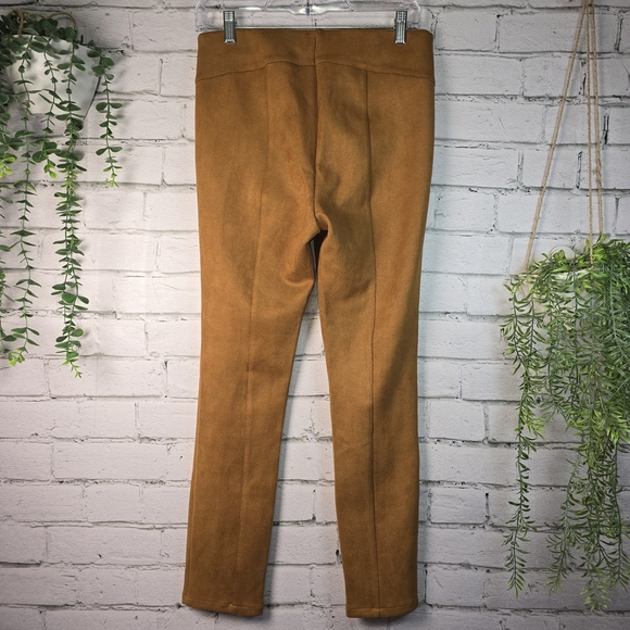 Anthropologie CAMEL Trousers SUEDE FEEL SKINNY LEG ELASTIC WAIST SIZE 30 - Picture 8 of 8
